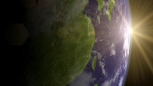 Earth sunset from space