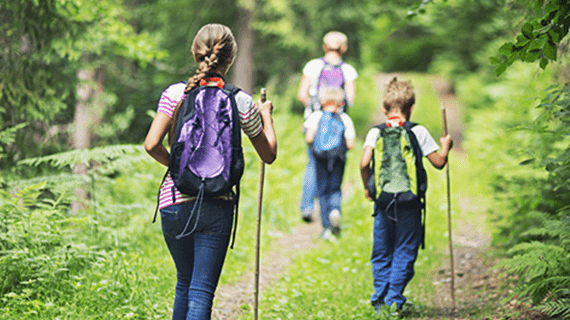 Family hiking.