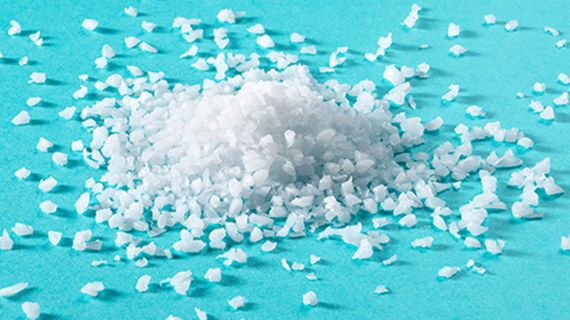 Powder on blue background.