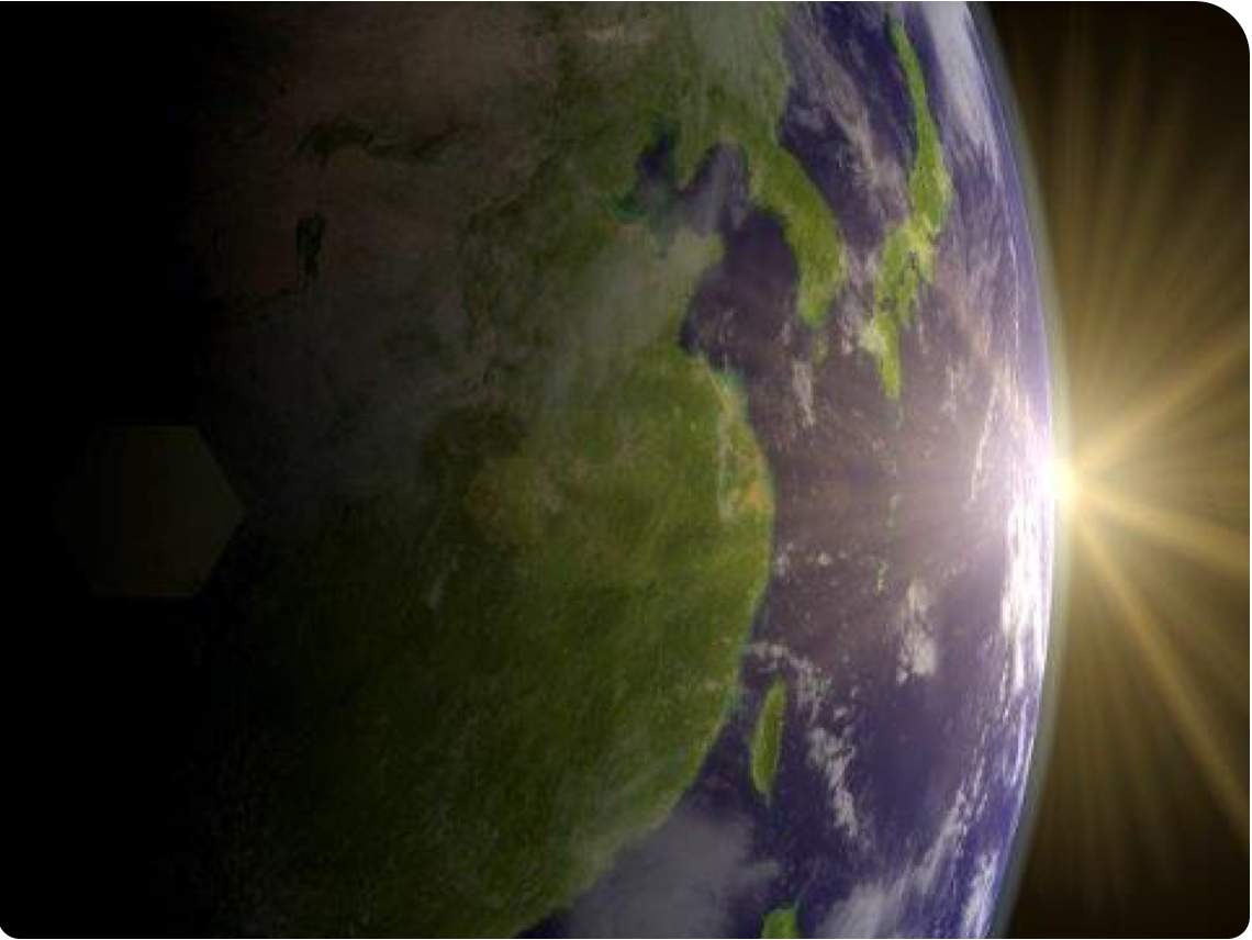 Earth sunset from space