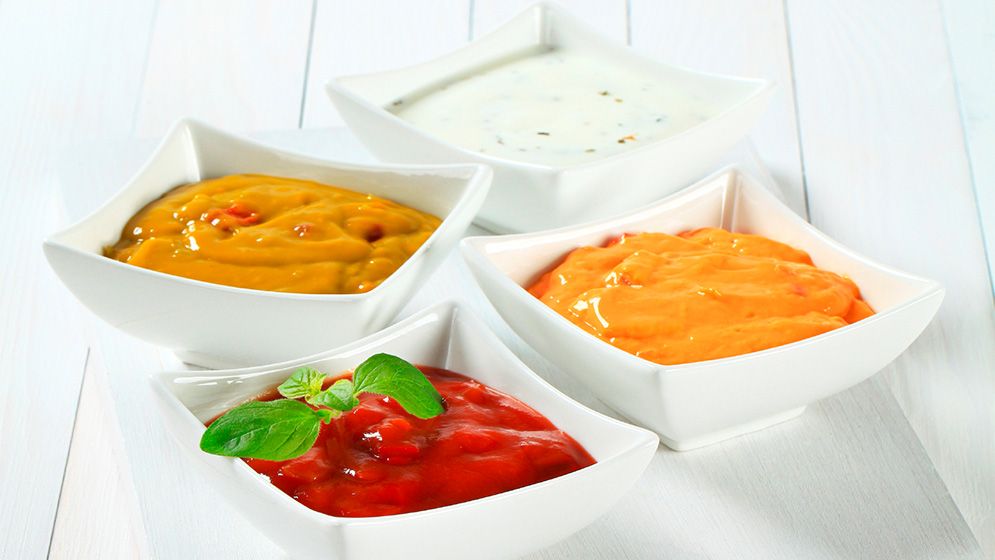 Sauces, dressings, condiments. 