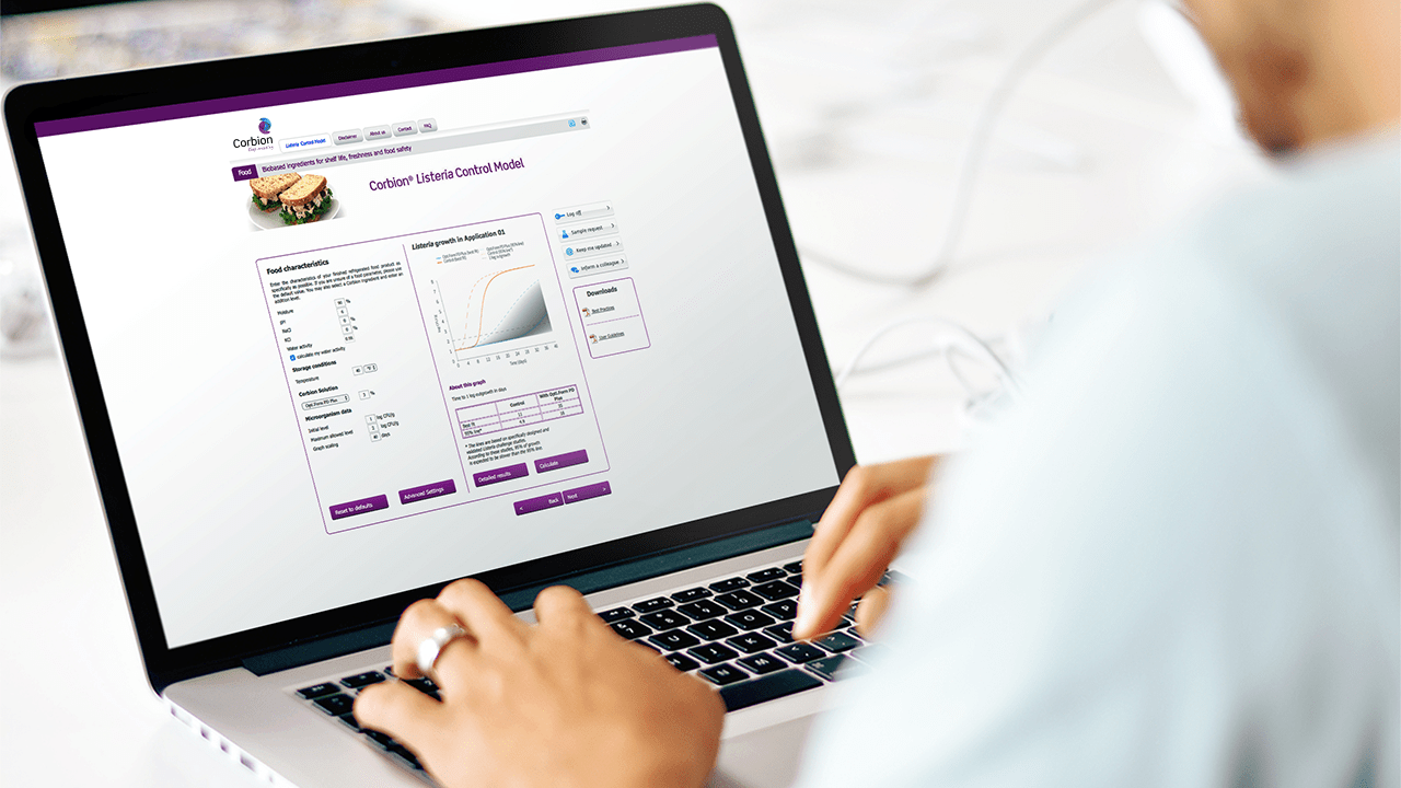 Predict and manage Listeria growth in ready-to-eat foods with Corbion’s Listeria Control Model predictive tool.
