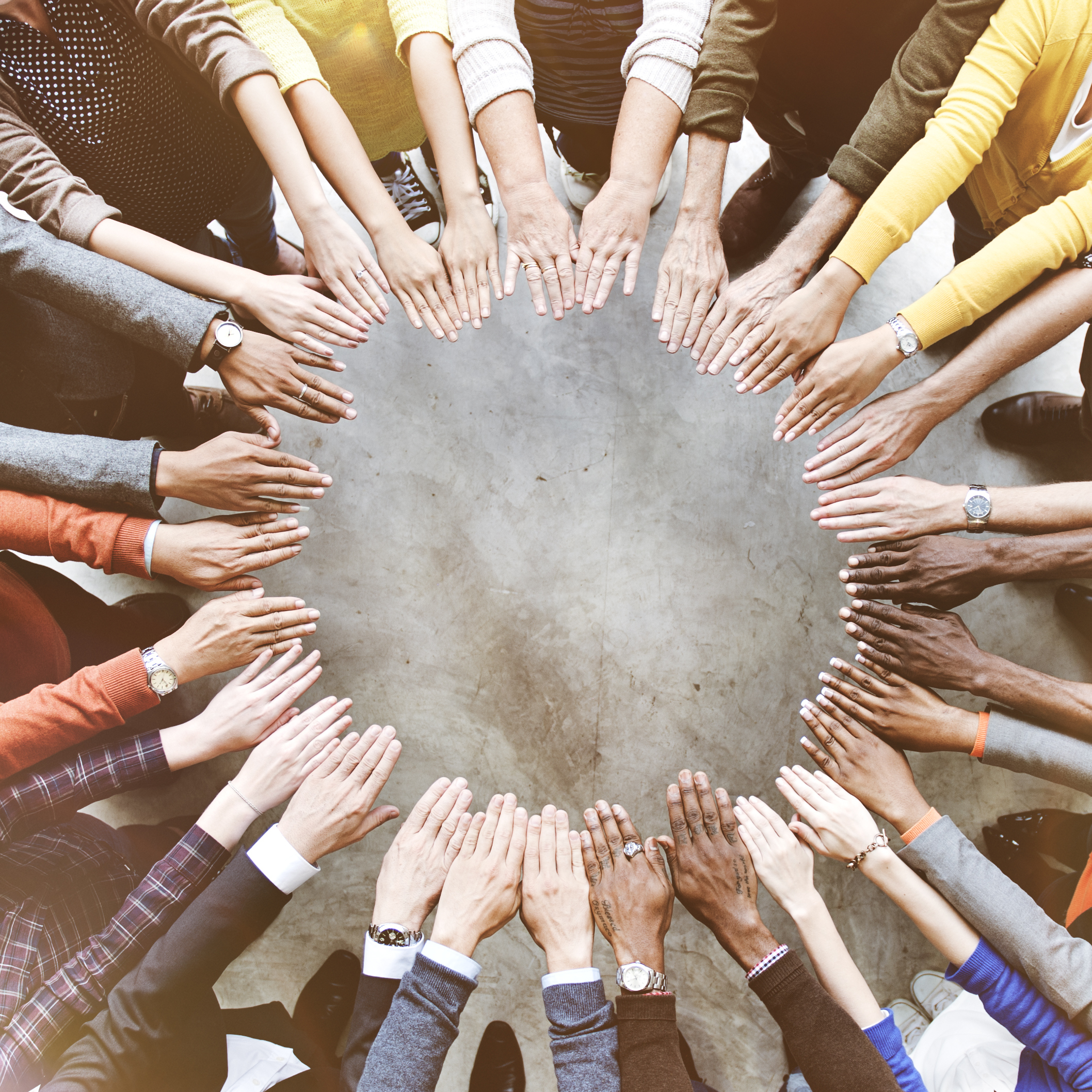 Diverse People Friendship Togetherness Connection Aerial View Concept